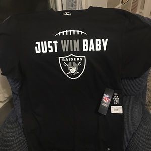 NWT Raiders “Just Win Baby “ tee shirt mens large